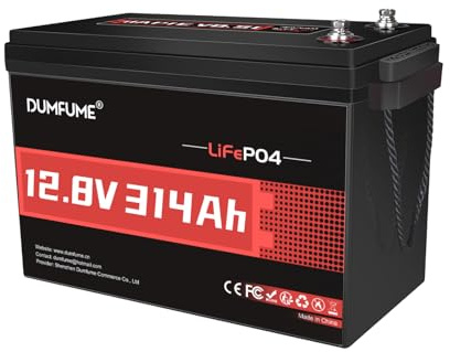 Dumfume Batteria LiFePO4 12V 300Ah (314Ah) - Batteria al Litio Camper