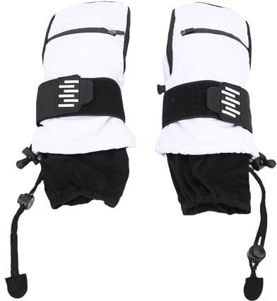Rjrjc Manoplas de esquí, Manoplas térmicas Resistentes al Viento con muñequeras, Felpa de Nailon EVA, para esquí, Snowboard, Senderismo, montañismo, 2 Pares (Metro)