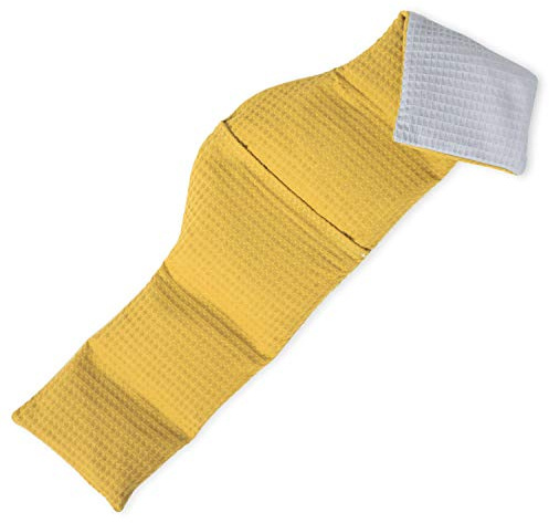 Cuscino di semi di ciliegio Amilian circa 75 x 15cm Cuscino di semi di ciliegio per i bambini Adulti ideale come cuscino da massaggio cuscino freddo Cialda Grigio giallo senape