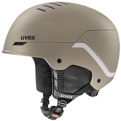 uvex Wanted - robuster Skihelm für Damen und Herren - individuelle Größenanpassung - Nackenwärmer - Soft Gold - Silver Stripes matt - 58-61 cm
