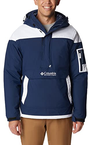 Columbia Challenger Insulated Pullover, Anorak Invierno para Hombre, Collegiate Navy/White, Talla S