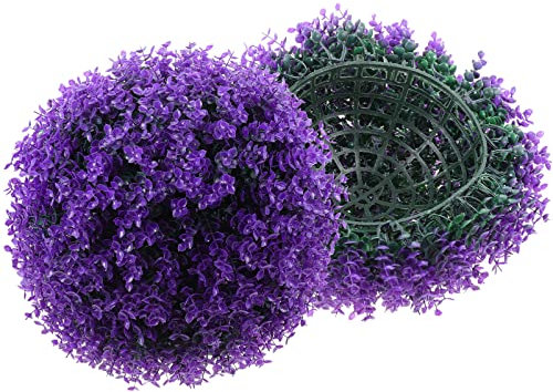 SEWACC Bola de Topiario de Planta Artificial: Bola de Boj de Imitación Decorativa de 35 Cm Esfera de Topiario de Planta Artificial Redonda Bola de Planta de de Hoja de Eucalipto