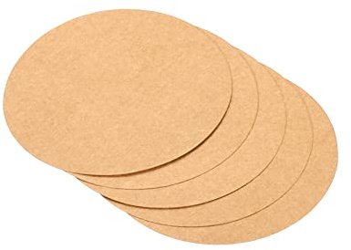 PATIKIL 3,9 Pulgadas Redondo Cartón Papel, 25uds En Blanco Disco Círculos Rebanadas para Fiesta Decoración Bricolaje Artesanía Arte Dibujo Pintura Escritura, Marrón