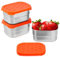Winter Shore 230 ml Edelstahl-Snack Box mit Deckel aus Silikon (3er-Pack) - Kühlschrank-, Ofen-, Gefrierschrank- & Spülmaschinenfest - Kleine Dosen mit Deckel, Auslaufsichere Snackbox Klein für Kinder