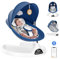 BlundiQue Babywippe Elektrisch Ingenuity mit Mobile App Steuerung und Fernbedienung,Elektrischer Babyschaukel Stuhl mit 5-Schwing Amplituden 3-Stufen Timer Elektrischer Prahler für Baby(blau)