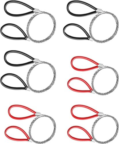 6 Stück Edelstahl Drahtsäge, 75 cm Taschensäge aus Edelstahl mit Schlaufen für Holz und Kunststoff, Drahtsäge Camping Taschen Hand Kettensäge für Gartenarbeit/Outdoor/Camping/Baum Holz Schneiden