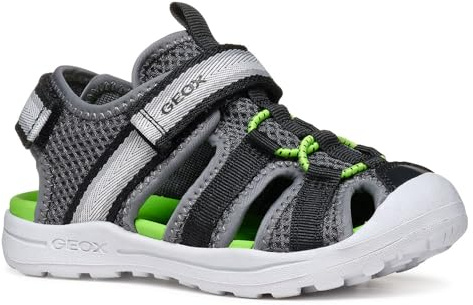 Geox - J VANIETT BOY A, Sandalia Niños, Dk Grey/Green,