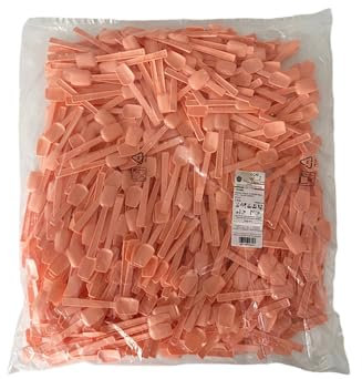 1 Busta da 560 Cucchiaini per il Gelato Riutilizzabili, Colore SALMONE, Busta da 1KG, Palette Compostabili per dessert dolci gelato, Misura 9,5 cm