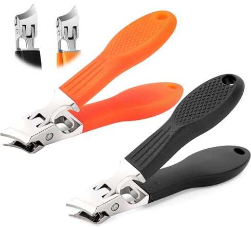 2 tagliaunghie con becco di aquila, tagliaunghie dei piedi, senza splash, tagliaunghie con contenitore di raccolta, tagliaunghie per unghie ergonomiche