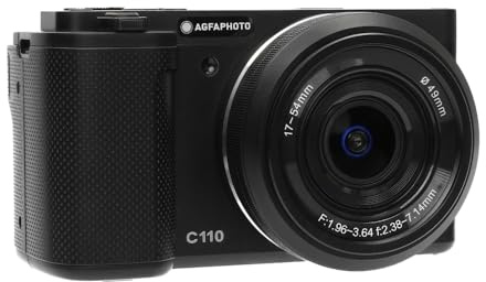AgfaPhoto – 24MP Digitale Kompaktkamera – Realishot C110 – 4K Video – 3-fach Optischer Zoom – 2,8 Klappbildschirm – WLAN – Ideal für Vlogging, YouTube, TikTok & Reisen