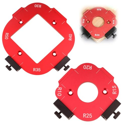 2 Pièces Gabarit Défonceuse a Bois, gabarits de calibre à rayon pour table de charpentier, Outil Auxiliaire de Coupe à L'arc(R10/R15/R20/R25/R30/R35/R40/R50), pour le travail du bois DIY