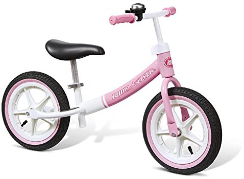 Radio Flyer Air Ride, Bicicleta de Equilibrio para niños pequeños, Edades de 1,5 a 5 años, Bicicleta Rosa y Blanca de Equilibrio