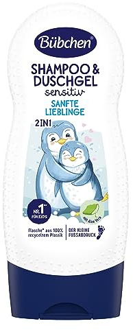 Bübchen Delicato Lieblinge 2 in 1 Shampoo & Gel doccia per bambini, 230 ml, detergente nutriente e bagno doccia detergente delicato, senza siliconi