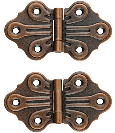 Antique Copper Butterfly Hinges - 2-7/8 x 1-11/16 - Pack of 2 - Decorative Surface Mount Hinges for Cabinet Doors, Cupboards and Boxes - UA-264-HAC (1)