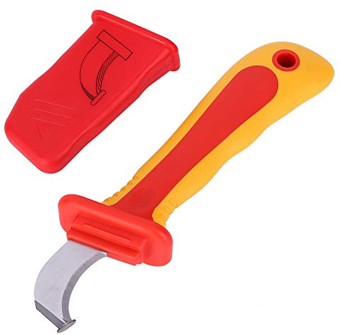 1000V Insulated Dismantling Knife Insulated Electricians Cable Stripping Knives with Non Slip Handle for Circuit Breaking Installation