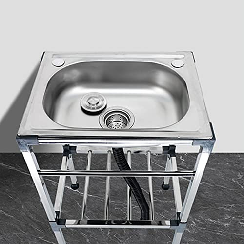 XUNFAKEJI Fregadero de Banco de Trabajo Moderno Independiente, Acero Inoxidable, 38x33x83 cm, para Cocina, Bar, Restaurante y Otros Lugares Comerciales