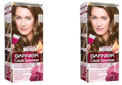 Garnier Color Sensation - Tinte Permanente Rubio Oscuro 6.0, disponible en más de 20 tonos (Paquete de 2)