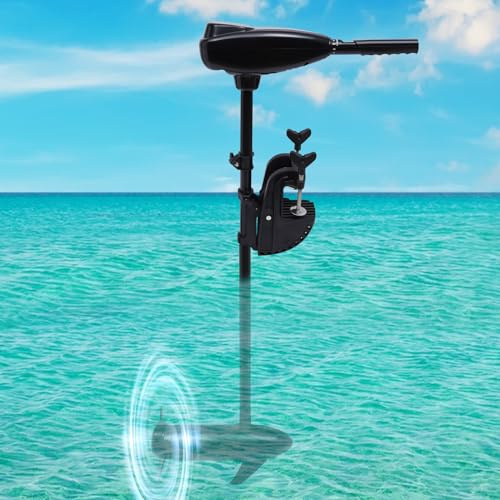 12v 80lbs Thrust Electric Outboard Trolling Motor, 8 Speed Boat Engine 626W