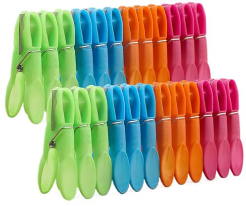 AVRUYPI 24 pcs mollette per bucato, Mollette riciclate Antisegno, mollette panni, Colori Assortiti, Ecologiche, Antiruggine, per la casa, per la spiaggia, per appendere le corde