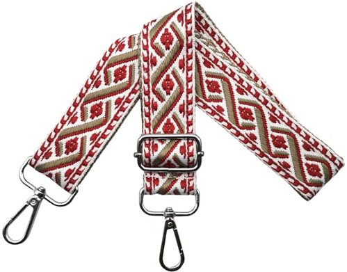 Taschengurte zum Wechseln Schultergurt für Tasche, Verstellbar Taschengurt Breit 3.8cm mit Silber Karabiner Schulterriemen Taschenband Umhängegurt Tragegurt für Handtaschen, Rot, R8
