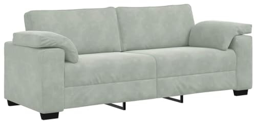 vidaXL Divano a 3 Posti Grigio Chiaro 178 cm in Velluto, divano, divano a 3 posti, divano in velluto, divano, divano a tre posti