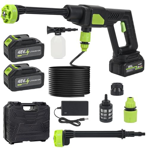 Nettoyeur haute pression sans fil, nettoyeur haute pression portable sans fil, pistolet de nettoyeur haute pression avec buses 6 en 1, kit de nettoyeur haute pression portable, jet de lavage sans fil