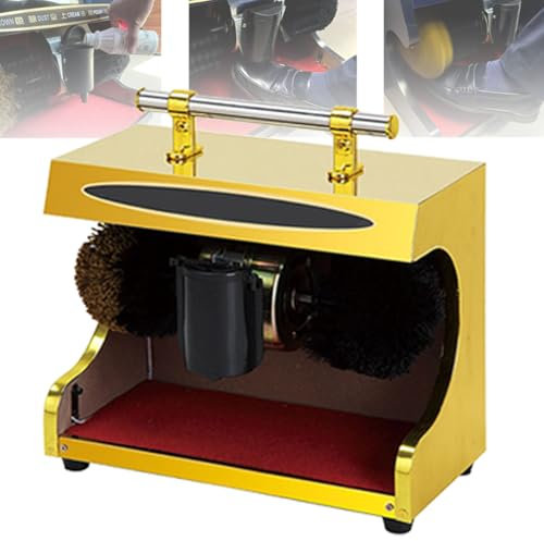 Cireuse à chaussures entièrement automatique, polisseuse électrique pour chaussures, dépoussiérage, polissage, cirage de chaussures en cuir, pour la maison, le public, l'hôtel, le hall,Yellow