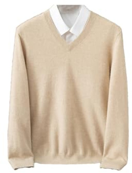 Maglione da uomo in cashmere slim fit con scollo a V a maniche lunghe pullover da uomo sciolto maglia maglione casual, bianco, 5XL
