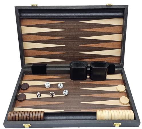 15 inch Backgammon Sets with Folding Board，Large Backgammon Set Portable Travel GamesClassic Board Game，Perfect Adult and Kids Board Games for Gifts