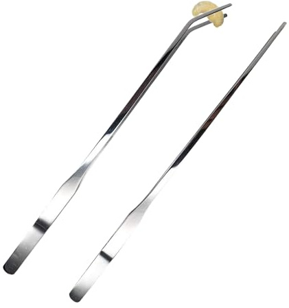 Precisionstankpincett, matningsgreppverktygsset, 27 cm husdjurstänger med säker hållare, rostfria stålklämmor, livstänger med böjda spetsar, vivariumtänger för ödla vård