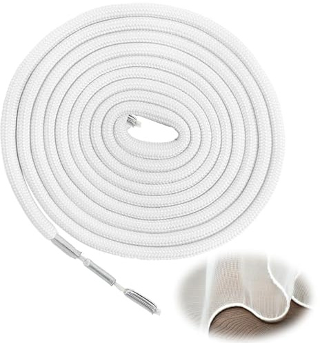 Eulihent 500g 10M Filo di Piombo per Tende Treccia Piombo Filo Corda Piombata per Tende Tendaggi Tessuti Zanzariera Pesi per Tende Tovaglia Tendine Finestra per Evitare di Soffiare (50g/m)