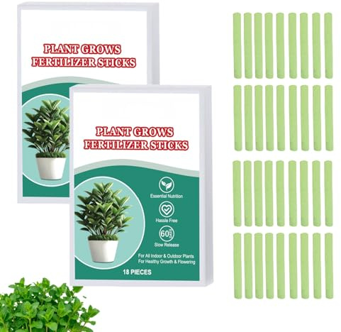 36Pcs Plant Food Sticks,Plant Food & Fertiliser,Houseplant Food Spikes,Growth Plants Food Spikes,Slow-Release Fertiliser for Indoor & Outdoor Plants,Easy Care,Enhance Growth
