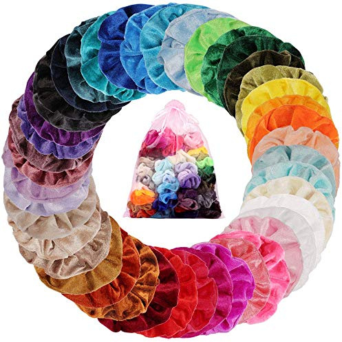 45 Couleurs Cheveux Velours Élastique Chouchous, Multicolore Cheveux bandeaux Liens Cordes Queue De Cheval Porte Bandeaux Pour Femmes Ou Filles Accessoires De Cheveux