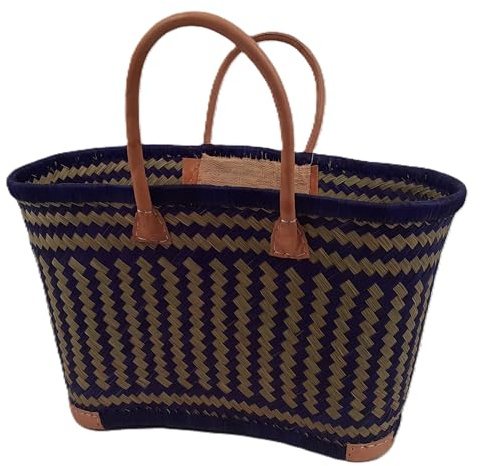 VD Panier Cabas en jonc anses & Coins Cuir renforcé