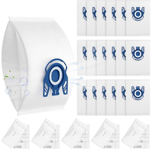 20 Pack 3D Airclean GN Vacuum Bags Compatible with Miele Classic C1, Complete C1, Complete C2, Complete C3, S227 S240, S270, S400, S2, S5, S8 Series Canister Vacuum Cleaner