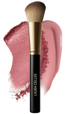 LAURA GELLER Angled Blusher Brush - Vegan Makeup Brush with Dense Bristles for Precise Blush, Bronzer & Highlighter Application - Make Up Brush to Sculpt, Contour & Blend