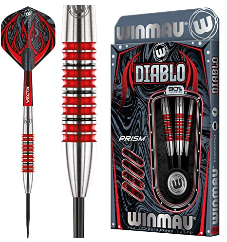 WINMAU Diablo 24 Gram Professionell Stålspets Volfram Dart Set med dartflygs och stjälkar