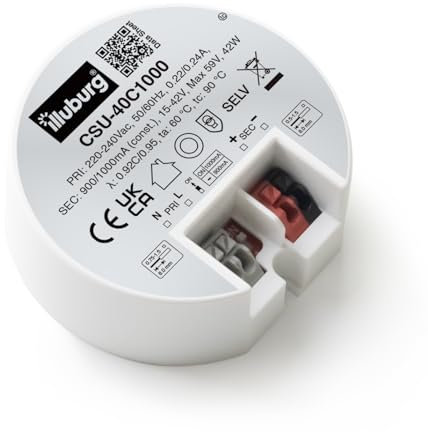 illuburg LED Trafo 900mA - 1000mA Konstantstrom 14W - 40W LED Netzteil Treiber Transformator Vorschaltgerät Driver Power Supply