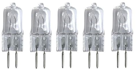 5 Piezas Bombillas Halógenas G5.3 220V 50W 100W Cápsula Halógena G5.3 Bombilla Halógena Regulable Blanco Cálido Para Lámparas Araña, Luces De Pista, Luces De Paisaje, Lámparas De Escritorio,150W