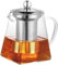 750ml Square Glass Teapot with Infuser, Tea Pot for One, Clear Teapot Easy Clean Borosilicate Glass Teapot for Stovetop Safe,Glass Teapots for Blooming Tea,Loose Tea,Flowering Tea