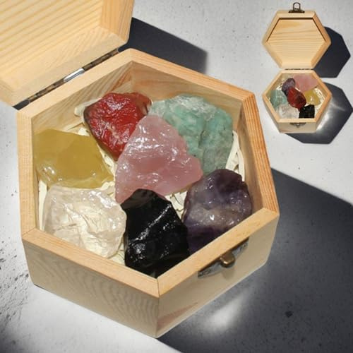 Healing Crystals, 7 Chakra Natural Healing Stones Spiritual Gifts for Women Men Meditation Grounding Balancing Soothing