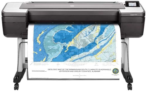 HP DesignJet T1700dr W6B56A, da 111.8 cm, Velocità 116 Stampe A1 all’Ora, Grammatura da 60 a 328 g/m², LAN Gigabit, USB, Wi-Fi, Piedistallo e Doppio Rotolo Incluso, Nero