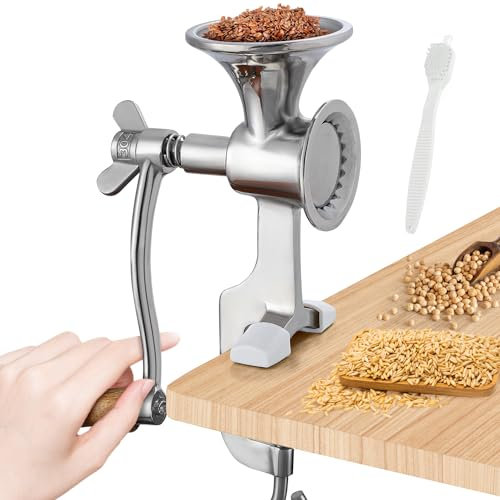 CGOLDENWALL Macinacaffè Manuale Mulino per Semi in Acciaio Inossidabile 304 Mulino per Cereali a Mano per Finezza noci Speziato Regolabile