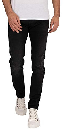 Replay Herren Jeans Anbass Slim-Fit Hyperflex Cloud mit Stretch, Black 098 (Schwarz), 32W / 34L