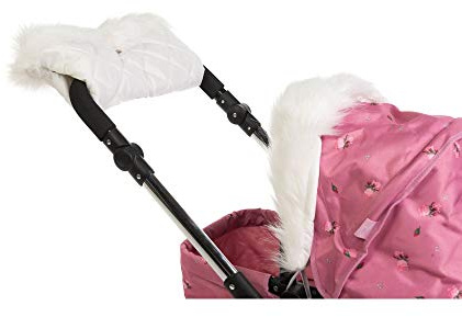 Roma Dockor Pram Päls Handmuff - vit