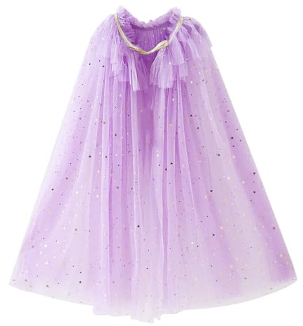 FOGARY Prinsesskappa färgglad kappa med glittrande paljetter tyll för halloween kostym, karneval födelsedagsfest, cosplay utklädning för flickor