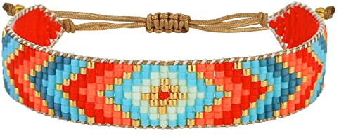 KELITCH Bracciale Con Perline Malocchio Per Donna Bracciale Avvolgente A Forma Di Freccia Colorata Bracciale Da Vacanza Fatto A Mano