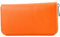 modamoda de SILBER-P02 Damen Leder Geldbörse Portemonnaie lang Handmade in Italy, Farbe:Orange