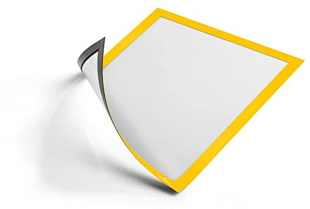 Durable Info-Rahmen Duraframe Magnetic (A4, Magnetrahmen für metallische Oberflächen) 5 Stück, gelb, 486904