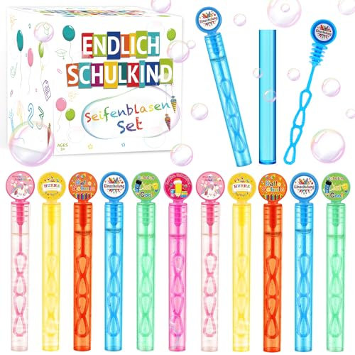 Rorchio Einschulung Deko Mädchen Junge, Schulanfang Geschenken Schultüte Füllung Inhat mit 30 Stück Mini Seifenblasen Einschulung Party Deko